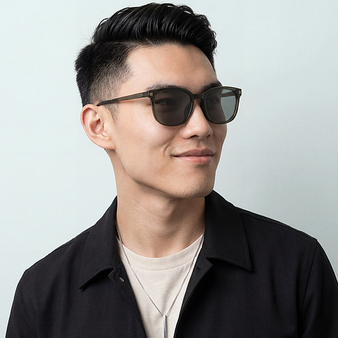 OWNDAYS | SUN Tan Brown Full Rim Wellington left side